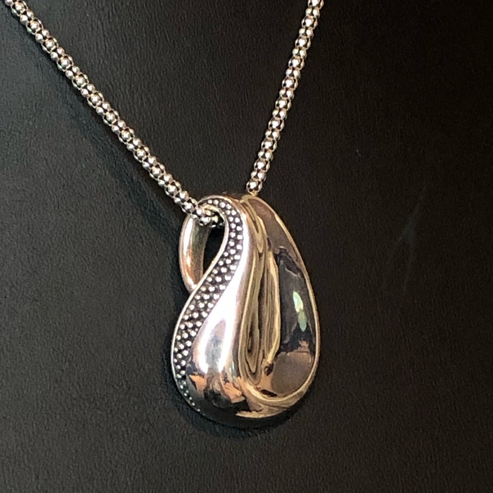 MICHAEL DAWKINS Starry Night Sterling Silver Pendant on Popcorn Necklace